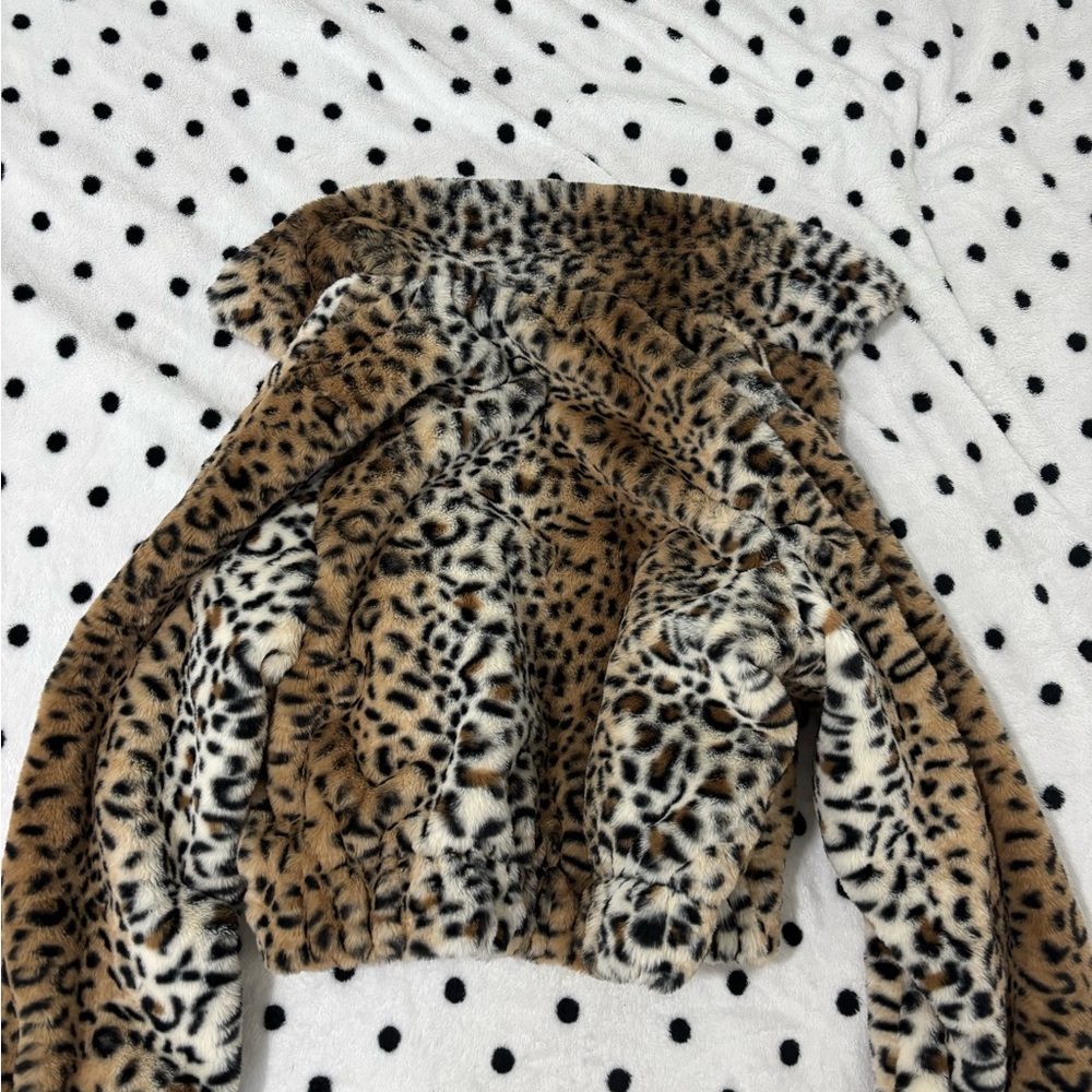 No Boundaries Animal Print Faux Fur Jacket - Picture 3 of 4